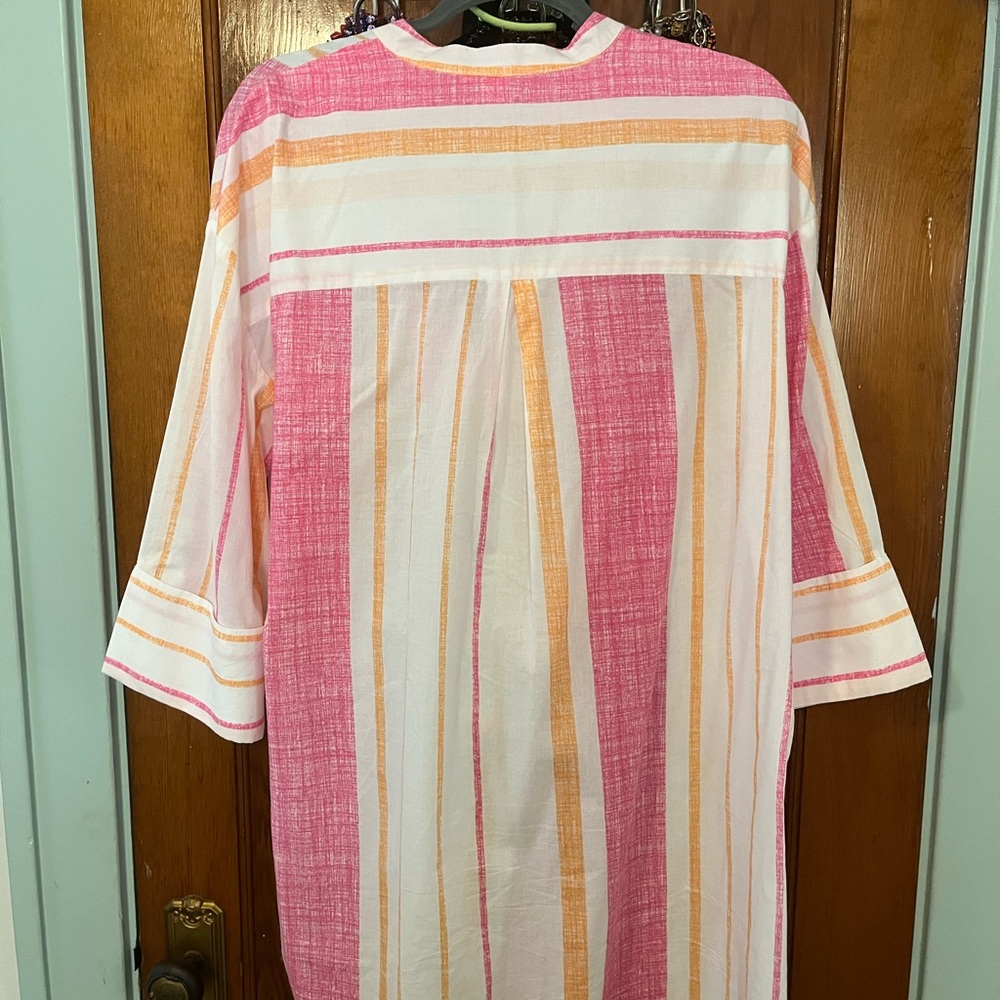 Striped Pink and Orange Tunic Top